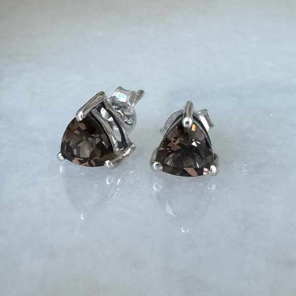 NWOT Tuckernuck Payton Earrings Smoky Quartz Sterling Silver
